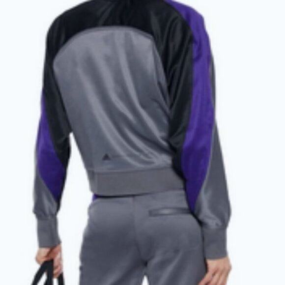 Adidas by Stella McCartney Printed fleece track jacket steel grey M - Picture 4 of 7